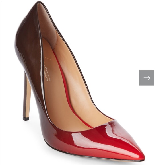 Red Ombre Pointed Toe Pumps 